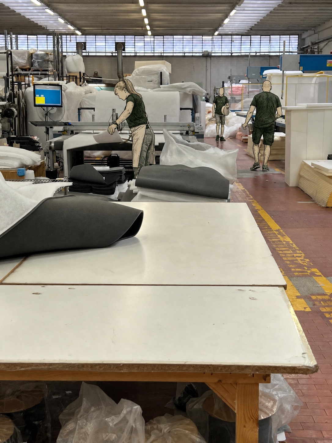 Persone al lavoro nel reparto produttivo FORMANOVA